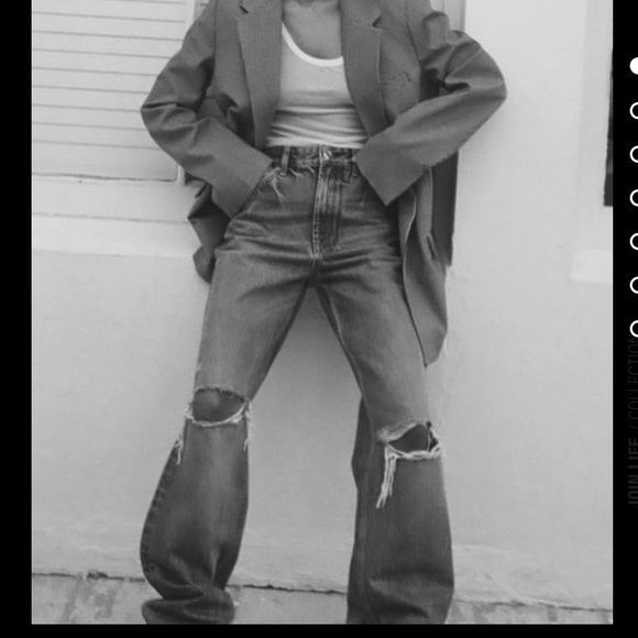 Zara Denim - High Rise Wide Leg Ripped